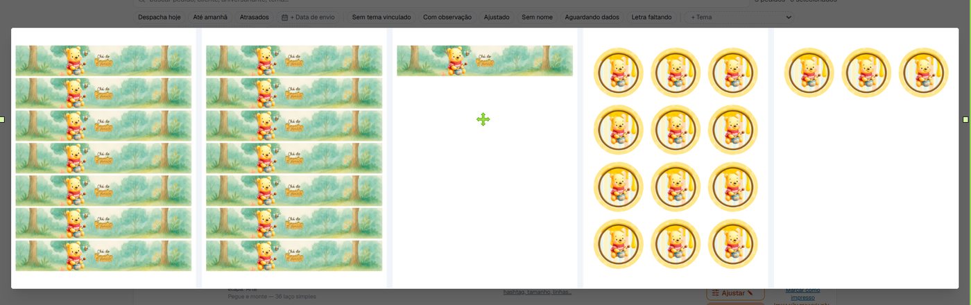 Lote de folhas pronto para imprimir
