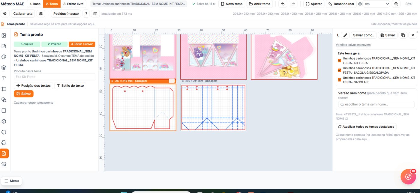 Tema pronto em todas as caixas da base